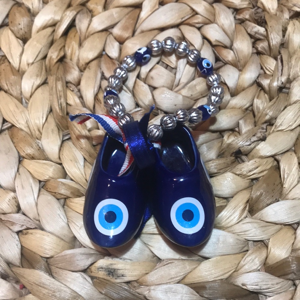 Tiny Evil eye porcelain shoes! Proceeds to charity